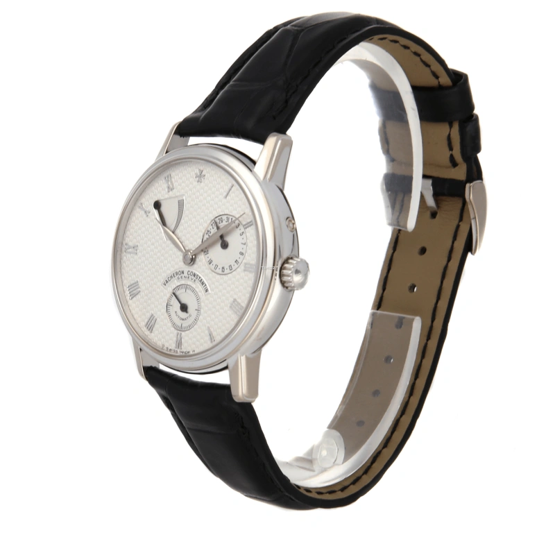 Vacheron Constantin,Patrimony 38mm,38mm,White Gold,White,Automatic,Day,Power Reserve Indicator,47200,47200/000G-8445