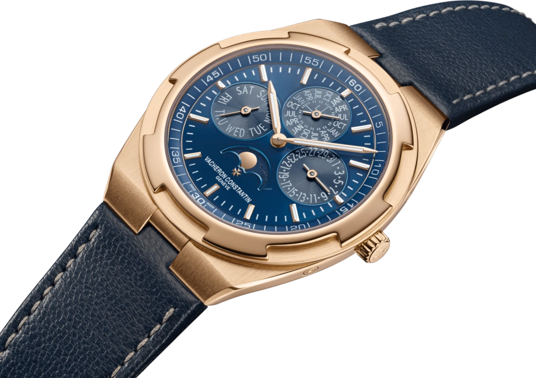 Vacheron Constantin,Overseas 41.50mm,41.50mm,Pink Gold,Blue,Automatic,Moonphase,Perpetual Calendar,Leap Year,Month,40hours,In-house Caliber,4300V,4300V/120R-B509