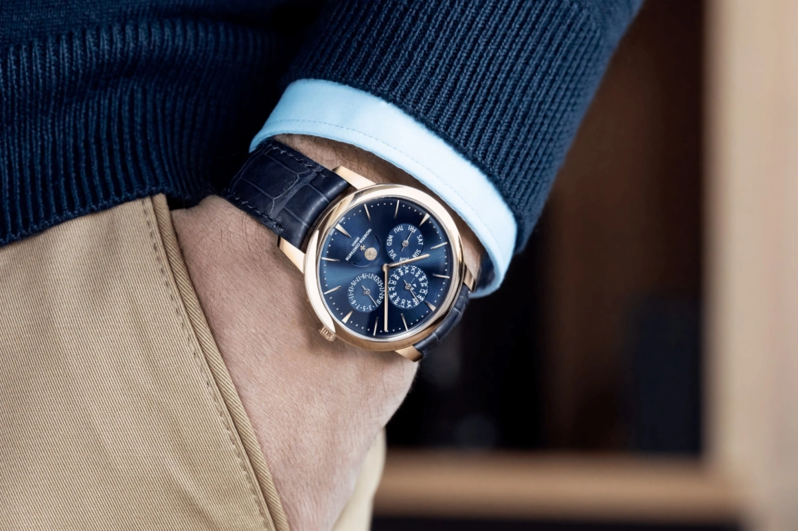 Vacheron Constantin,Patrimony 41mm,41mm,Pink Gold,Blue,Automatic,Moonphase,Perpetual Calendar,Leap Year,Month,40hours,In-house Caliber,43175,43175/000R-B519
