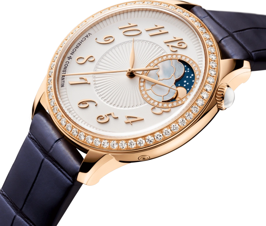 Vacheron Constantin,Égérie 37mm,37mm,Pink Gold,Silver,Automatic,Moonphase,40hours,8005F,8005F/000R-B498