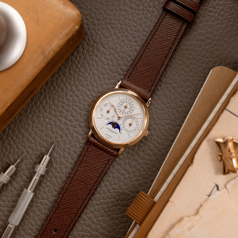 Vacheron Constantin,Patrimony 36mm,36mm,Yellow Gold,White,Automatic,Moonphase,Perpetual Calendar,Leap Year,Month,31hours,In-house Caliber,43031,43031/000J-0223