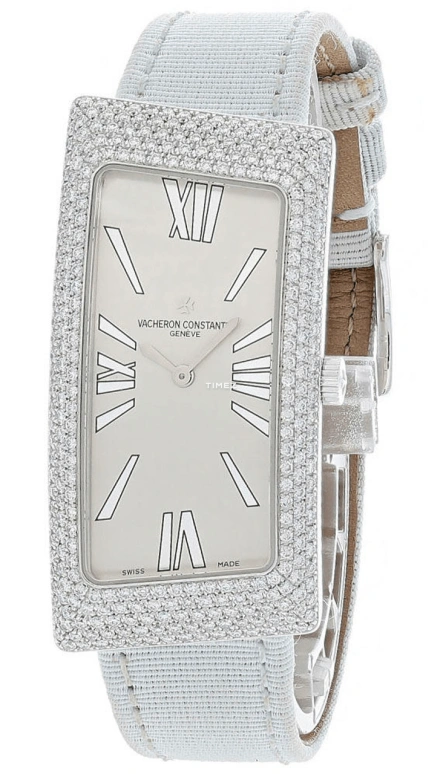 Vacheron Constantin,1972 22.80x46.50mm,22.80x46.50mm,White Gold,White,Quartz,In-house Caliber,Sapphire,Crystal Glass,25510,25510/000G-9119