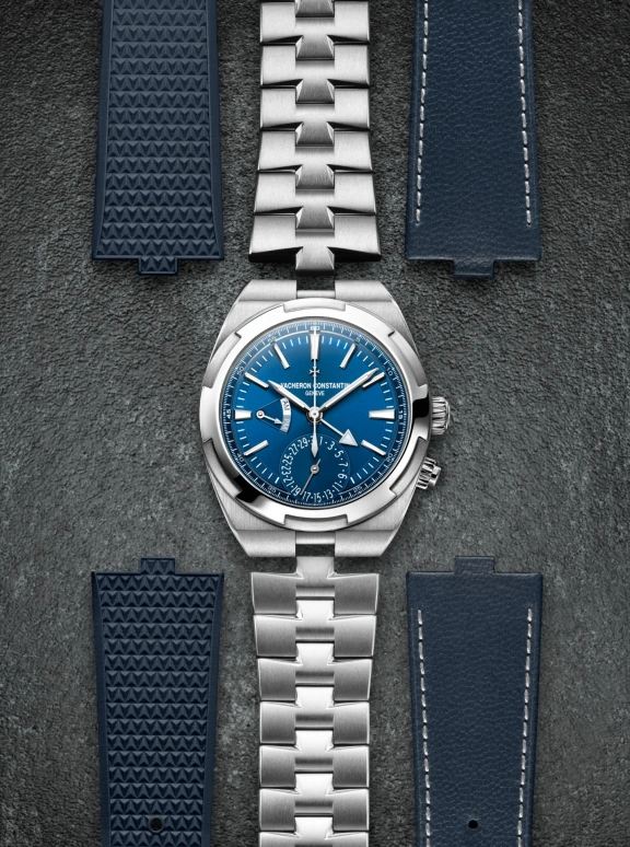 Vacheron Constantin,Overseas 41mm,41mm,Stainless Steel,Blue,Automatic,Day,Dule Time,Day / Night Indication,7900V,7900V/110A-B334