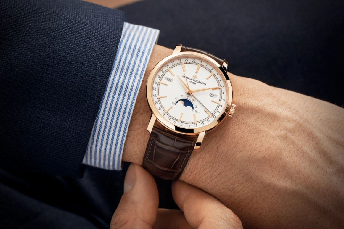 Vacheron Constantin,Traditionnelle 41mm,41mm,Pink Gold,Silver,Automatic,Moonphase,Month,Date,Day,43hours,In-house Caliber,4010T,4010T/000R-B344
