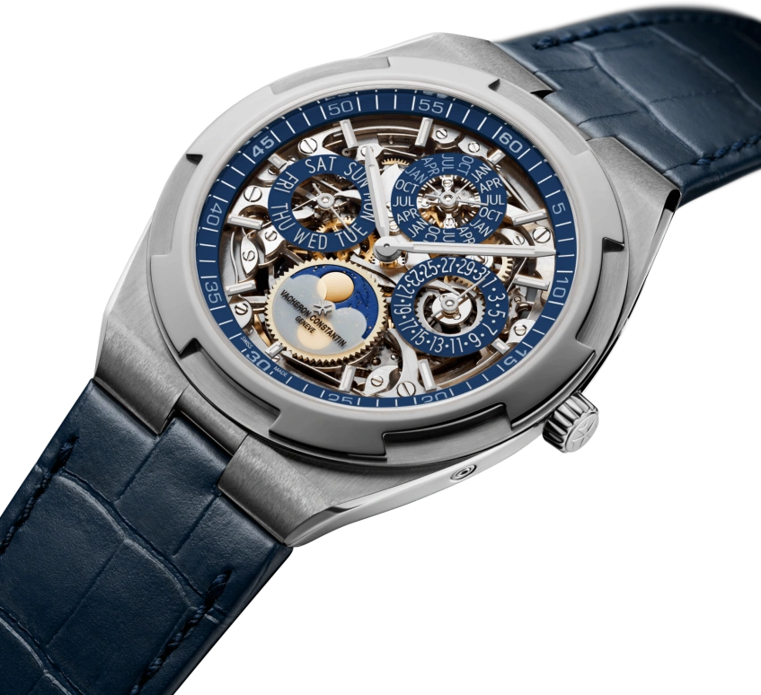 Vacheron Constantin,Overseas 41.50mm,41.50mm,White Gold,Skeleton,Automatic,Moonphase,Perpetual Calendar,Leap Year,Month,40hours,In-house Caliber,4300V,4300V/120G-B946