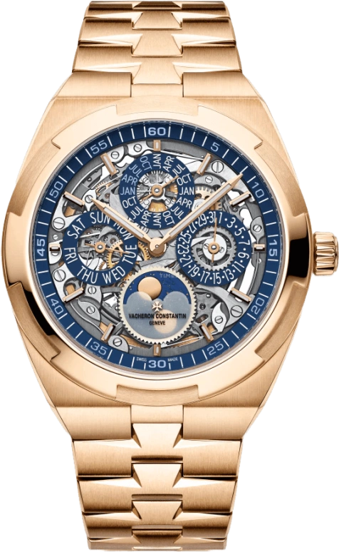 Vacheron Constantin,Overseas 41.50mm,41.50mm,Pink Gold,Skeleton,Automatic,Moonphase,Perpetual Calendar,Leap Year,Month,40hours,In-house Caliber,4300V,4300V/120R-B642