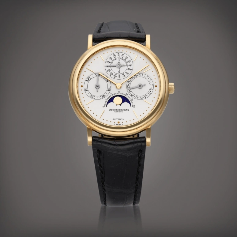 Vacheron Constantin,Patrimony 36mm,36mm,Yellow Gold,White,Automatic,Moonphase,Perpetual Calendar,Leap Year,Month,31hours,In-house Caliber,43031,43031/000J-0223