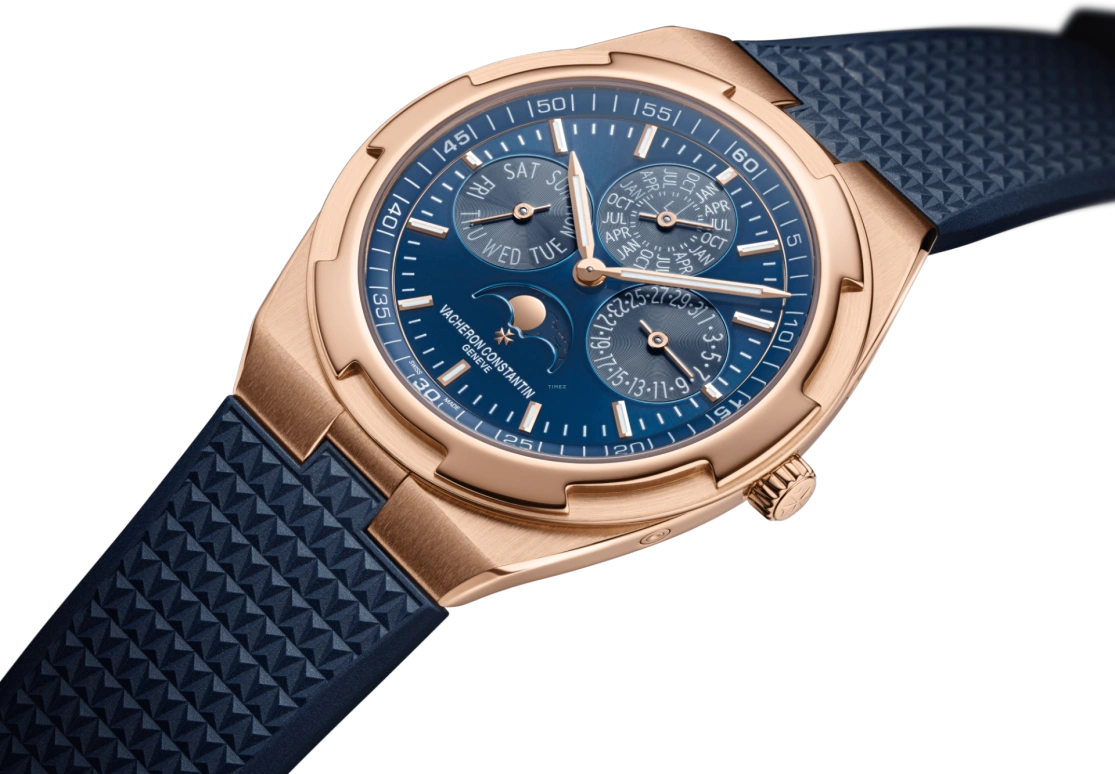 Vacheron Constantin,Overseas 41.50mm,41.50mm,Pink Gold,Blue,Automatic,Moonphase,Perpetual Calendar,Leap Year,Month,40hours,In-house Caliber,4300V,4300V/000R-B509
