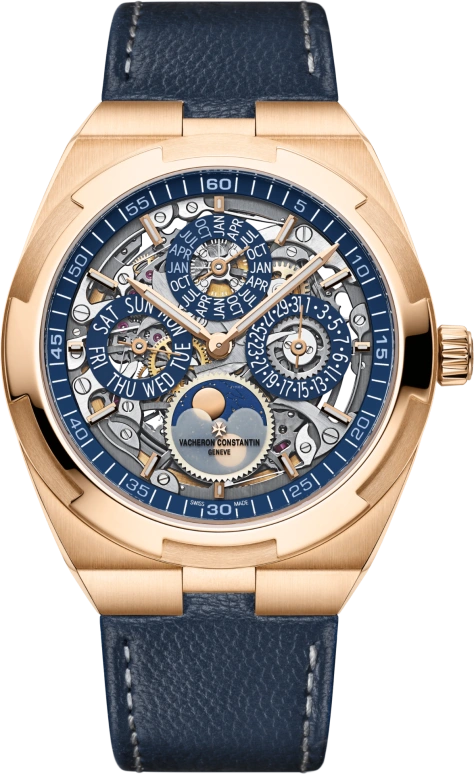 Vacheron Constantin,Overseas 41.50mm,41.50mm,Pink Gold,Skeleton,Automatic,Moonphase,Perpetual Calendar,Leap Year,Month,40hours,In-house Caliber,4300V,4300V/120R-B642