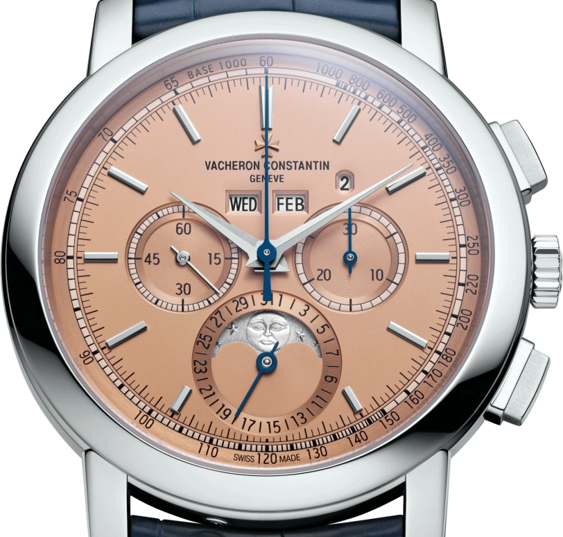 Vacheron Constantin,Traditionnelle 43mm,43mm,Platinum,Rose,Handwound,Chronograph,Moonphase,Perpetual Calendar,Leap Year,48hours,In-house Caliber,5000T,5000T/000P-B975