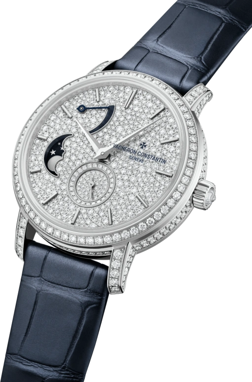 Vacheron Constantin,Traditionnelle 37.50mm,37.50mm,White Gold,Silver,Handwound,Moonphase,Power Reserve Indicator,7006T,7006T/000G-B913