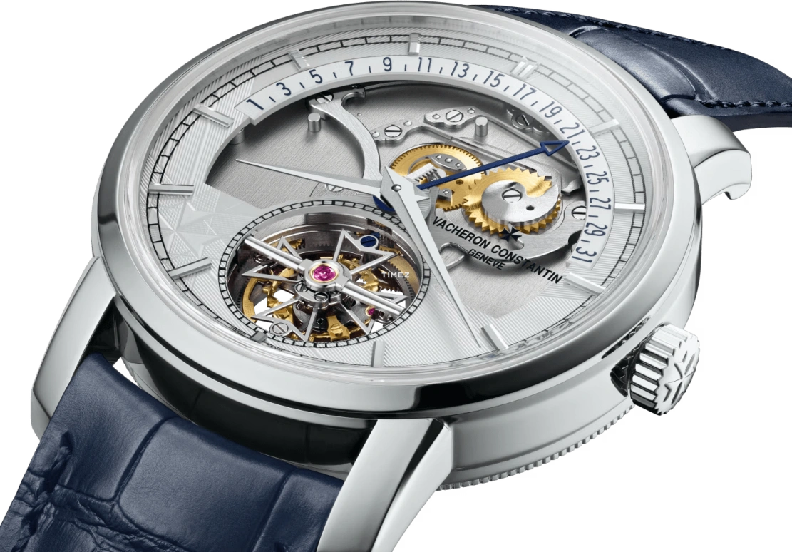 Vacheron Constantin,Traditionnelle 41mm,41mm,Platinum,Silver,See-through,Automatic,Day,Tourbillon,Retrograde,6010T,6010T/000P-H055