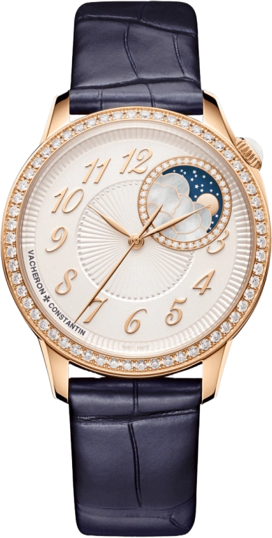 Vacheron Constantin,Égérie 37mm,37mm,Pink Gold,Silver,Automatic,Moonphase,40hours,8005F,8005F/000R-B498