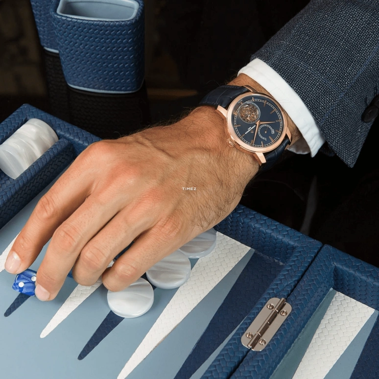 Vacheron Constantin,Traditionnelle 42mm,42mm,Rose Gold,Blue,Handwound,Power Reserve Indicator,Tourbillon,89000,89000/000R-B514