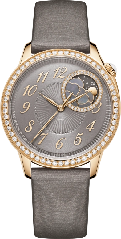 Vacheron Constantin,Égérie 37mm,37mm,Pink Gold,Red Gold,Brown,Automatic,Moonphase,Sapphire,8005F,8005F/000R-B958