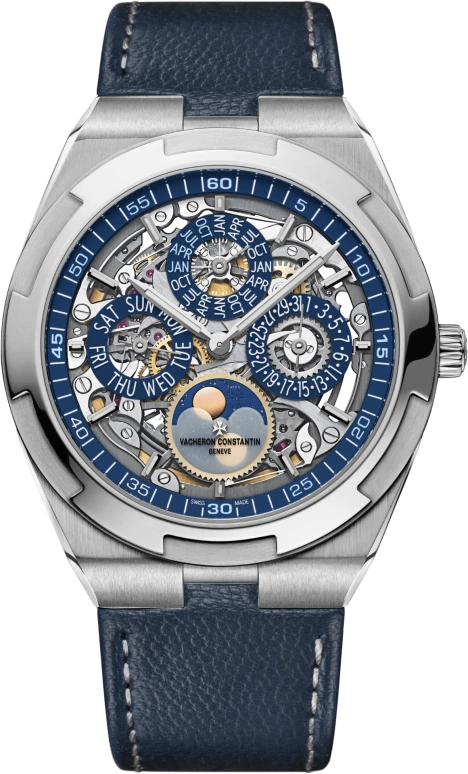 Vacheron Constantin,Overseas 41.50mm,41.50mm,White Gold,Skeleton,Automatic,Moonphase,Perpetual Calendar,Leap Year,Month,40hours,In-house Caliber,4300V,4300V/120G-B946