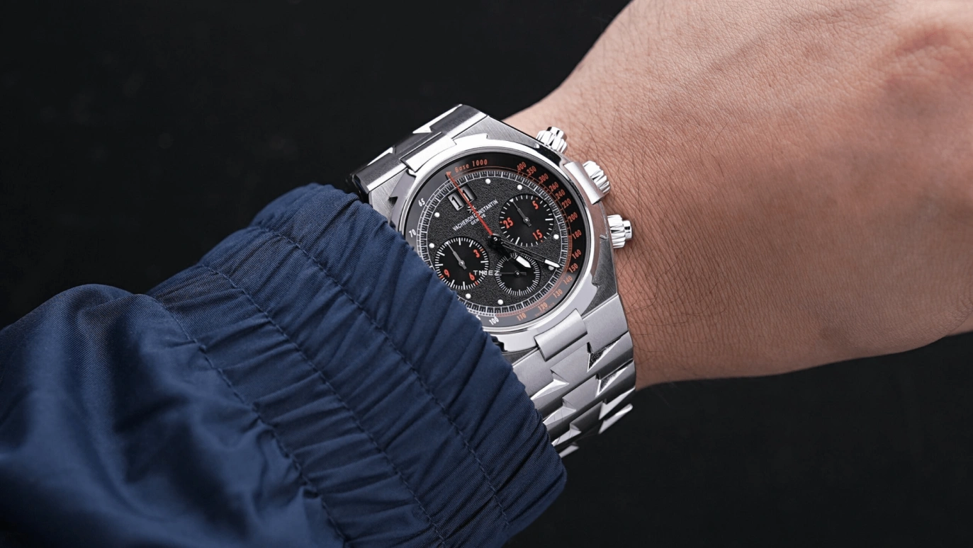 Vacheron Constantin,Overseas 42mm,42mm,Stainless Steel,Black,Automatic,Chronograph,Day,49150,49150/000A-9337