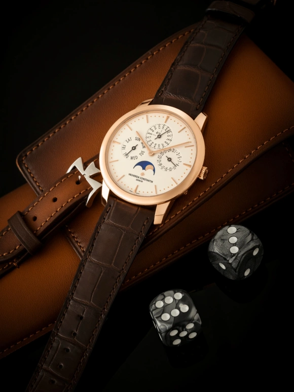 Vacheron Constantin,Patrimony 41mm,41mm,Pink Gold,Silver,Automatic,Moonphase,Perpetual Calendar,Leap Year,Month,40hours,In-house Caliber,43175,43175/000R-9687
