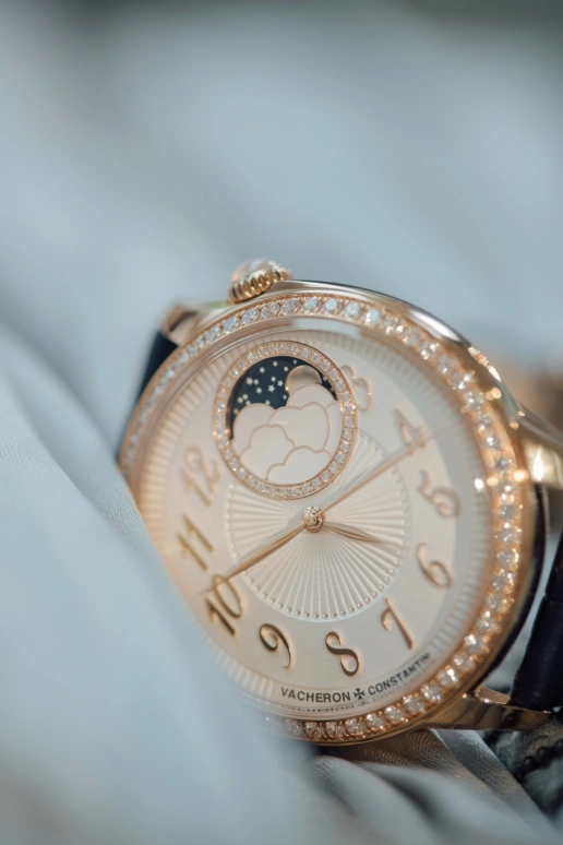 Vacheron Constantin,Égérie 37mm,37mm,Pink Gold,Silver,Automatic,Moonphase,40hours,8005F,8005F/000R-B498