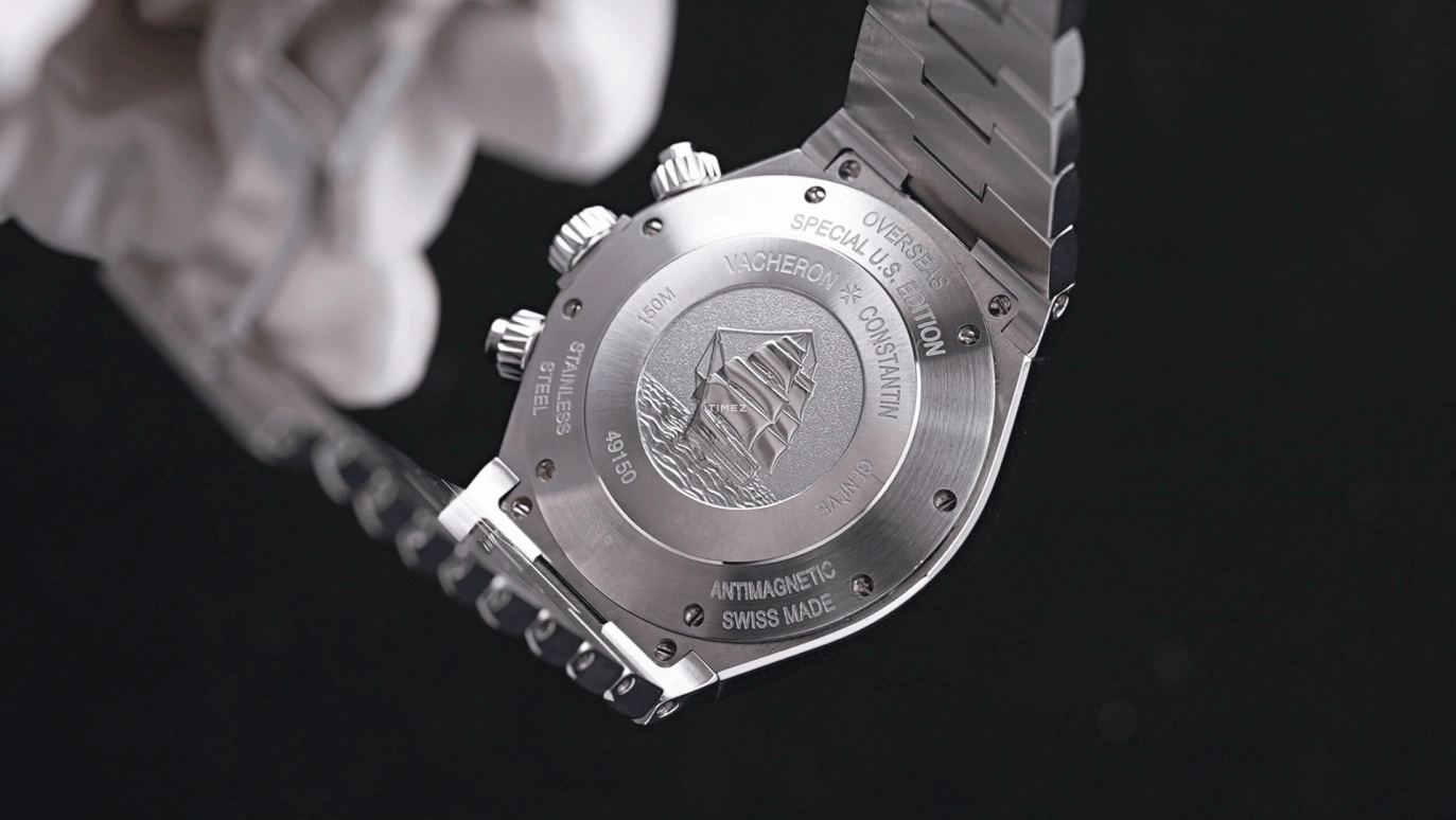 Vacheron Constantin,Overseas 42mm,42mm,Stainless Steel,Black,Automatic,Chronograph,Day,49150,49150/000A-9337