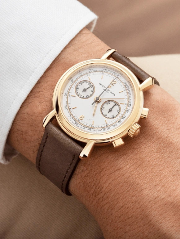 Vacheron Constantin,Historiques 38mm,38mm,Yellow Gold,White,Handwound,Chronograph,48hours,47111,47111/000J-7522