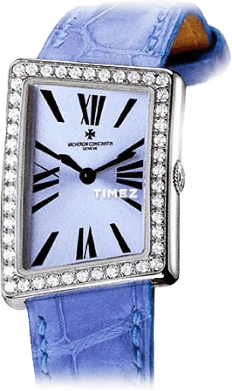 Vacheron Constantin,1972 23.40x33mm,23.40x33mm,White Gold,Blue,Quartz,In-house Caliber,Sapphire,Crystal Glass,25520,25520/000G-8995
