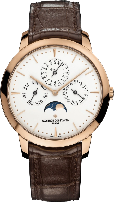 Vacheron Constantin,Patrimony 41mm,41mm,Pink Gold,Silver,Automatic,Moonphase,Perpetual Calendar,Leap Year,Month,40hours,In-house Caliber,43175,43175/000R-9687