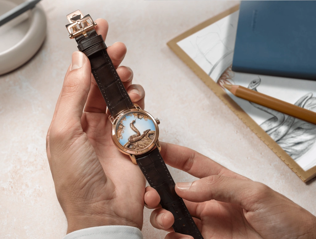 Vacheron Constantin,Métiers d'Art 40mm,40mm,Pink Gold,Multi-Color,Automatic,Date,Day,Anti-magnetic,snake,86073,86073/000R-H034