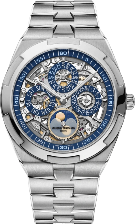 Vacheron Constantin,Overseas 41.50mm,41.50mm,White Gold,Skeleton,Automatic,Moonphase,Perpetual Calendar,Leap Year,Month,40hours,In-house Caliber,4300V,4300V/120G-B946