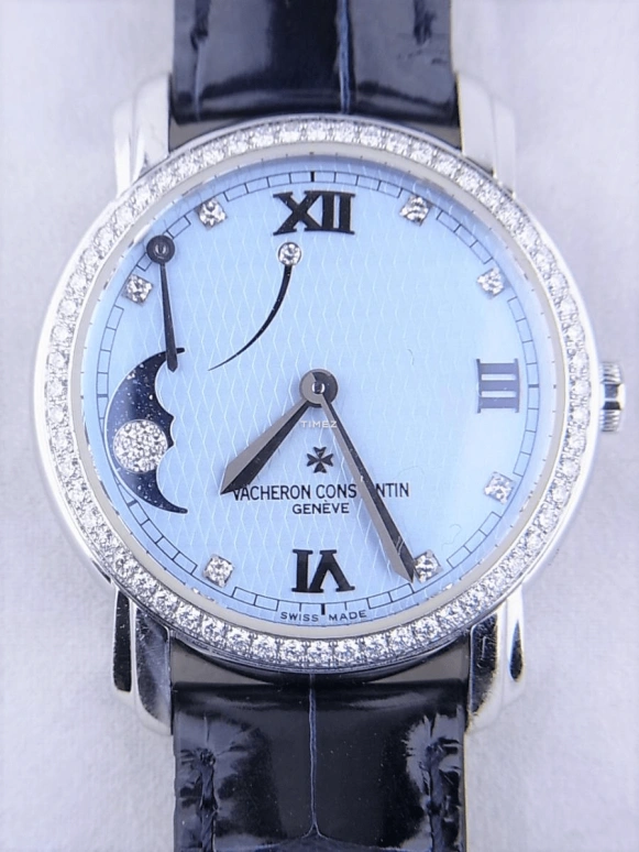 Vacheron Constantin,Malte 32mm,32mm,White Gold,Blue,Handwound,Moonphase,Power Reserve Indicator,83500,83500/000G-9010