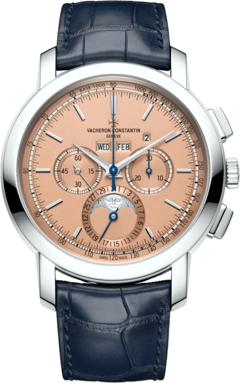 Vacheron Constantin,Traditionnelle 43mm,43mm,Platinum,Rose,Handwound,Chronograph,Moonphase,Perpetual Calendar,Leap Year,48hours,In-house Caliber,5000T,5000T/000P-B975