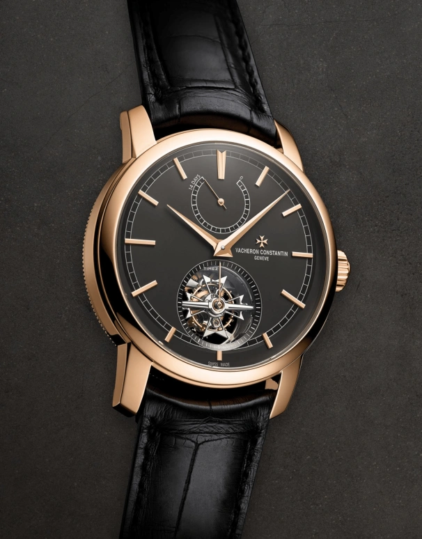 Vacheron Constantin,Traditionnelle 42mm,42mm,Pink Gold,Black,Handwound,Power Reserve Indicator,Tourbillon,89000,89000/000R-B407