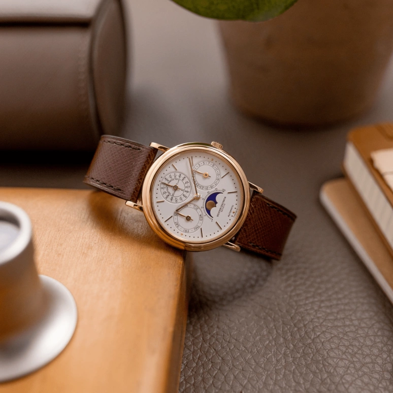 Vacheron Constantin,Patrimony 36mm,36mm,Yellow Gold,White,Automatic,Moonphase,Perpetual Calendar,Leap Year,Month,31hours,In-house Caliber,43031,43031/000J-0223
