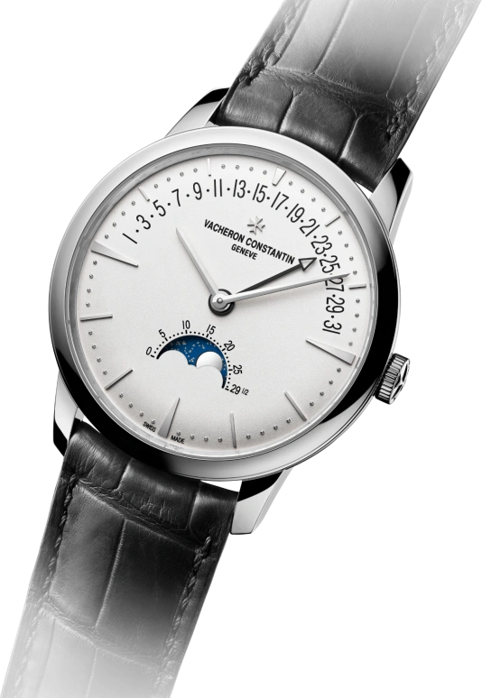 Vacheron Constantin,Patrimony 42.50mm,42.50mm,White Gold,Silver,Automatic,Moonphase,Day,Retrograde,4010U,4010U/000G-B330