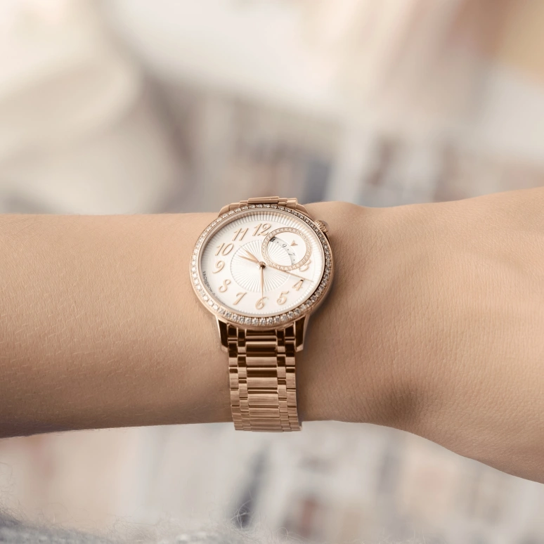 Vacheron Constantin,Égérie 35mm,35mm,Pink Gold,Silver,Automatic,Day,40hours,4605F,4605F/110R-B496