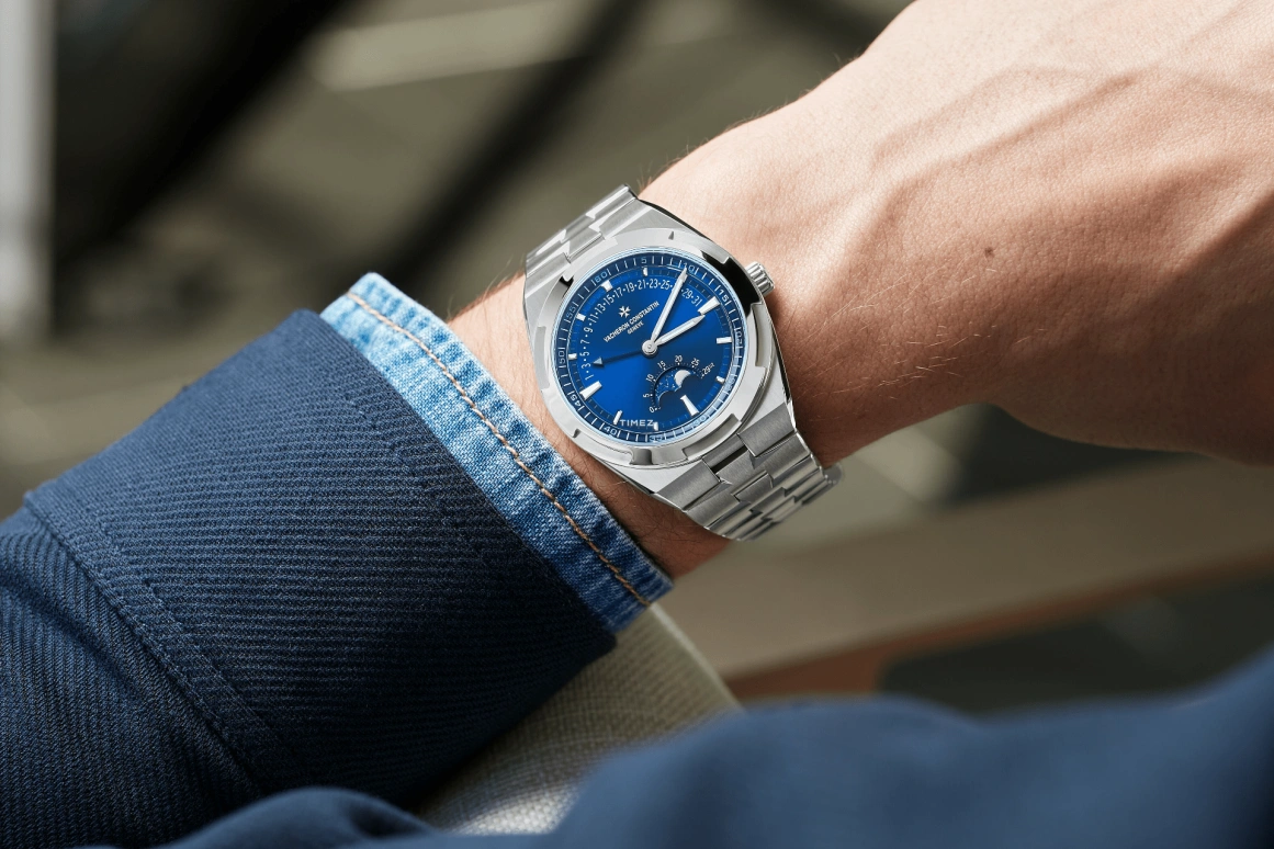 Vacheron Constantin,Overseas 41mm,41mm,Stainless Steel,Blue,Automatic,Moonphase,Day,Retrograde,4000V,4000V/210A-B911