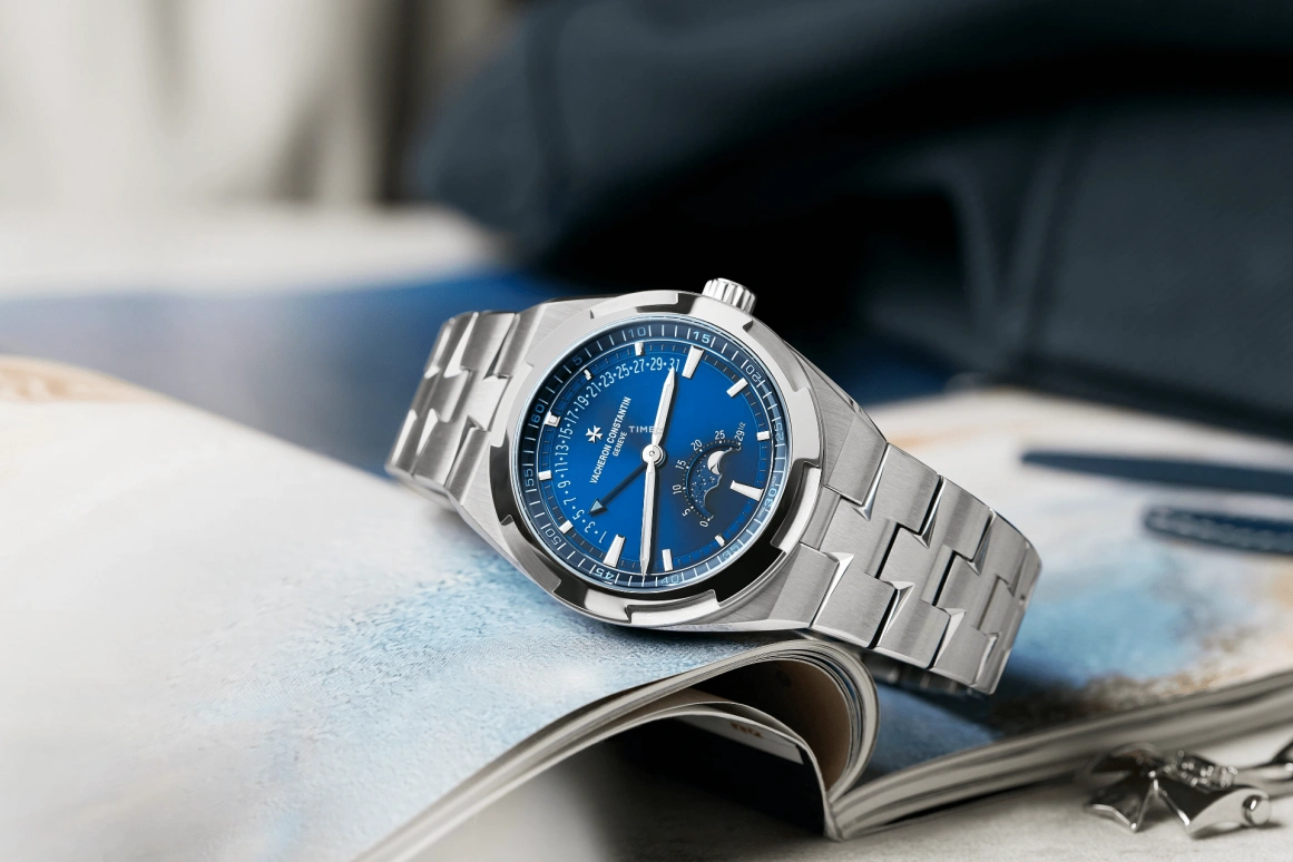 Vacheron Constantin,Overseas 41mm,41mm,Stainless Steel,Blue,Automatic,Moonphase,Day,Retrograde,4000V,4000V/210A-B911