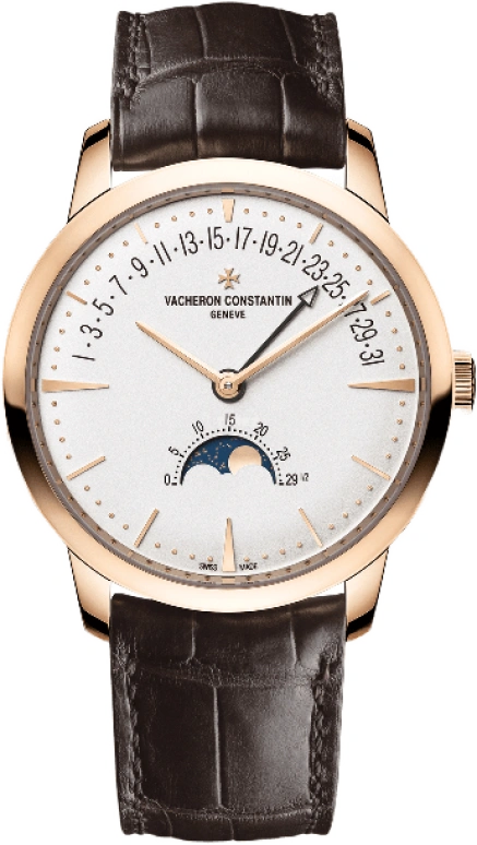 Vacheron Constantin,Patrimony 42.50mm,42.50mm,Pink Gold,Silver,Automatic,Moonphase,Day,Retrograde,4010U,4010U/000R-B329