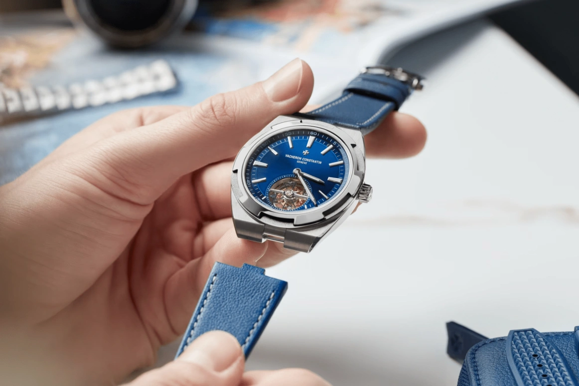 Vacheron Constantin,Overseas 42.50mm,42.50mm,Titanium,Blue,Automatic,Tourbillon,80hours,6000V,6000V/210T-H032