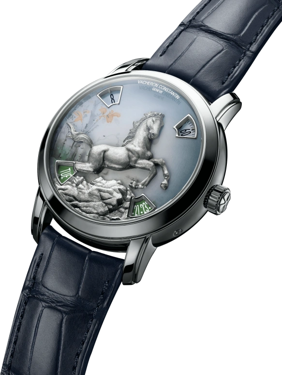 Vacheron Constantin,Métiers d'Art 40mm,40mm,Platinum,Multi-Color,Grey,Automatic,Date,Day,Jumping Hours,86073,86073/000P-H066