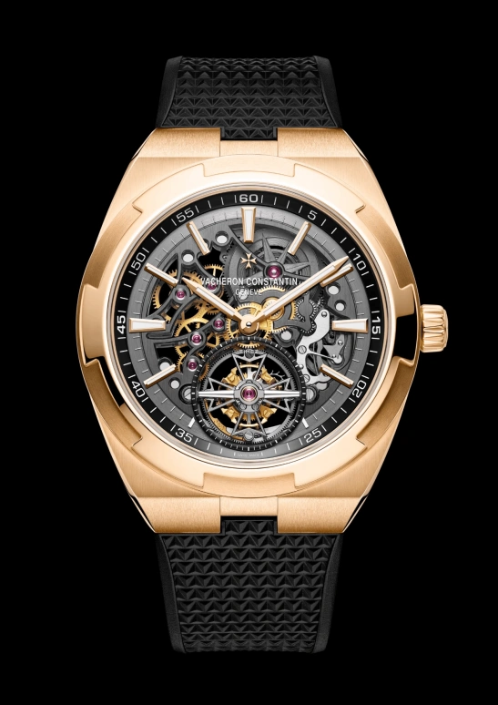 Vacheron Constantin,Overseas 42.50mm,42.50mm,Pink Gold,Grey,Skeleton,Automatic,Tourbillon,Anti-magnetic,6000V,6000V/210R-B934