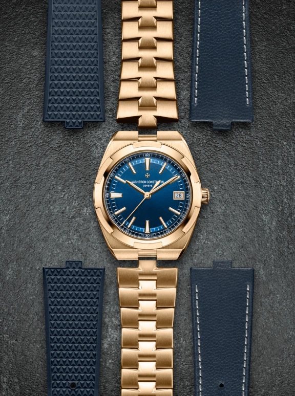 Vacheron Constantin,Overseas 41mm,41mm,Pink Gold,Blue,Automatic,Day,60hours,4500V,4500V/110R-B705