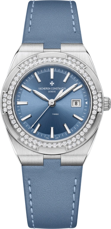 Vacheron Constantin,Overseas 33mm,33mm,Stainless Steel,Blue,Quartz,Day,74hours,1225V,1225V/200A-B590