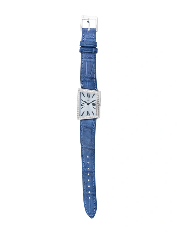 Vacheron Constantin,1972 23.40x33mm,23.40x33mm,White Gold,Blue,Quartz,In-house Caliber,Sapphire,Crystal Glass,25520,25520/000G-8995