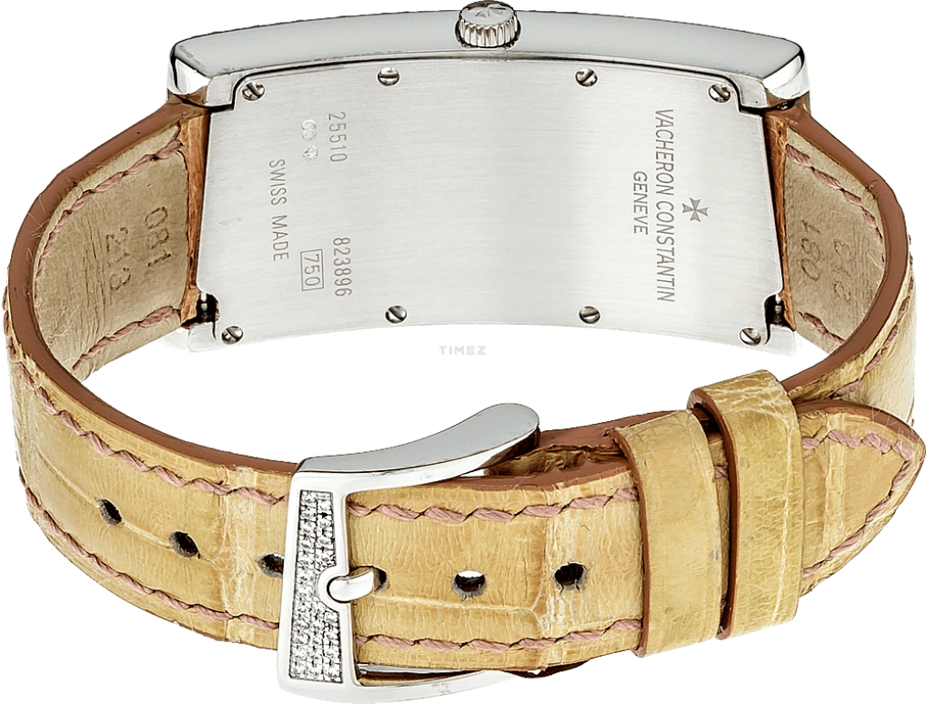Vacheron Constantin,1972 22.80x46.50mm,22.80x46.50mm,White Gold,White,Quartz,In-house Caliber,Sapphire,Crystal Glass,25510,25510/000G-9119