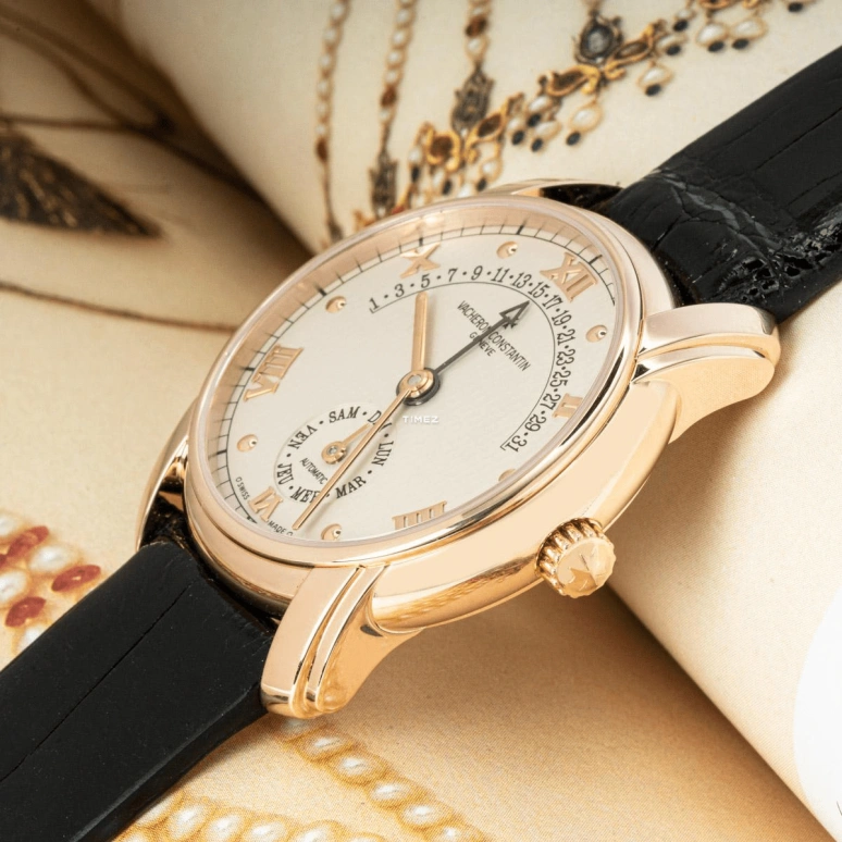 Vacheron Constantin,Patrimony 38mm,38mm,Rose Gold,White,Automatic,Date,Day,Retrograde,47245,47245/000R-8775