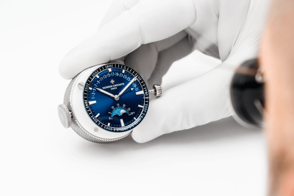 Vacheron Constantin,Overseas 41mm,41mm,Stainless Steel,Blue,Automatic,Moonphase,Day,Retrograde,4000V,4000V/210A-B911