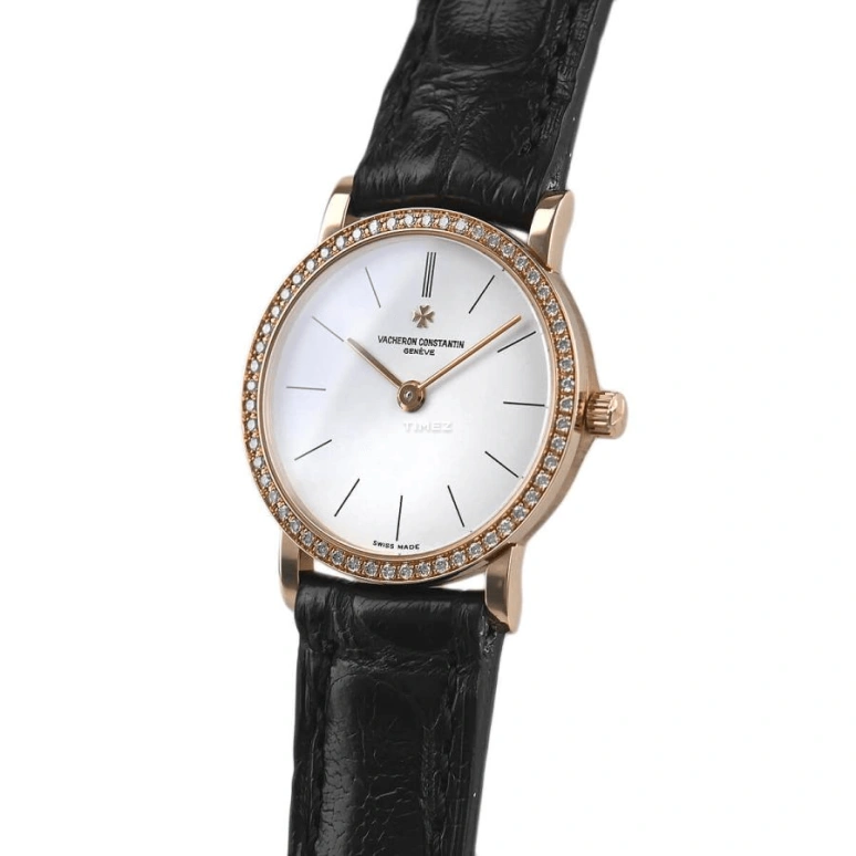 Vacheron Constantin,Patrimony 23.50mm,23.50mm,Rose Gold,White,Quartz,In-house Caliber,Sapphire,Crystal Glass,25593,25593/000R-8741