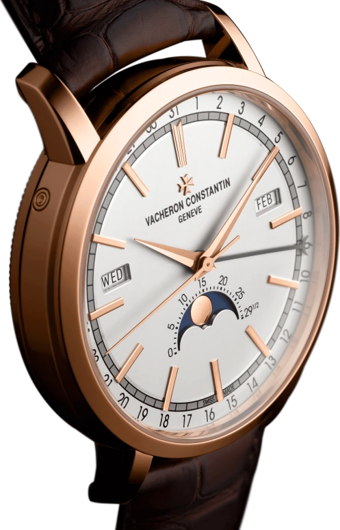 Vacheron Constantin,Traditionnelle 41mm,41mm,Pink Gold,Silver,Automatic,Moonphase,Month,Date,Day,43hours,In-house Caliber,4010T,4010T/000R-B344