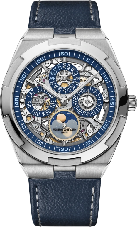 Vacheron Constantin,Overseas 41.50mm,41.50mm,White Gold,Skeleton,Automatic,Moonphase,Perpetual Calendar,Leap Year,Month,In-house Caliber,Sapphire,Crystal Glass,4300V,4300V/220G-B946